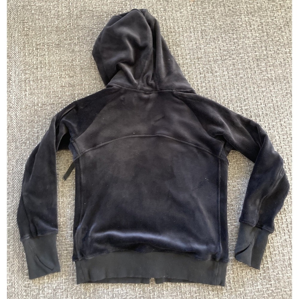 Athleta Triumph Hoodie Black Womans Size Small Zipper Pocket Cozy - Picture 11 of 11